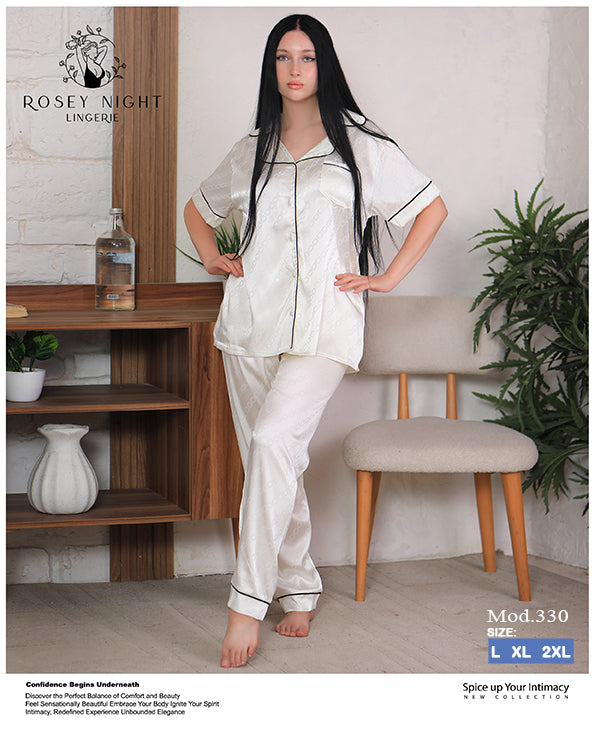 Satin Signature Pajama Set Mod.330