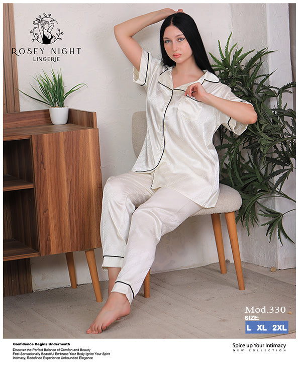 Satin Signature Pajama Set Mod.330