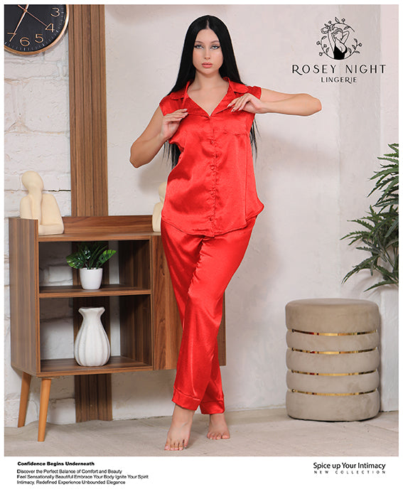 Satin Elegance Pajama Set Mod.337