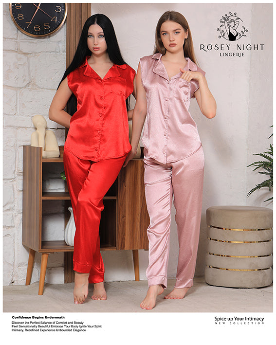 Satin Elegance Pajama Set Mod.337