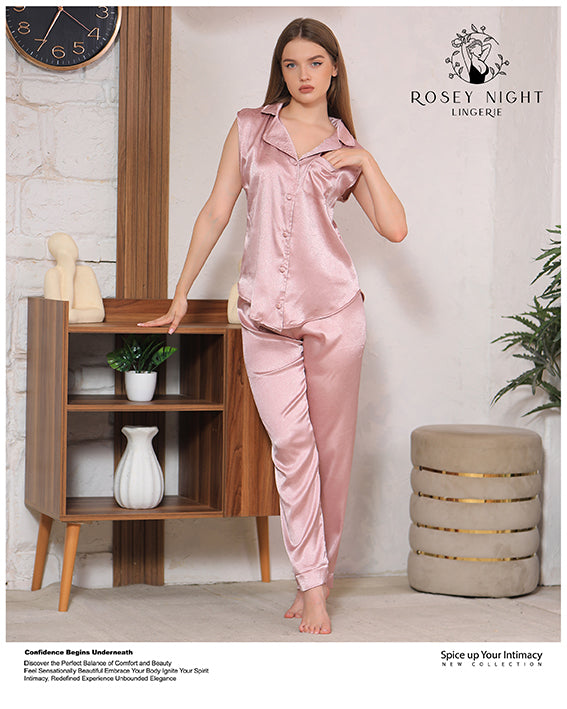 Satin Elegance Pajama Set Mod.337