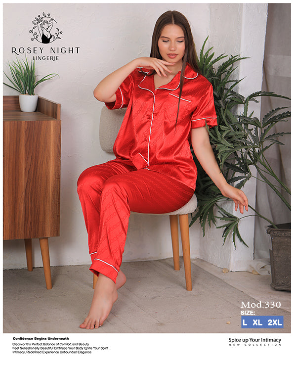 Satin Signature Pajama Set Mod.330