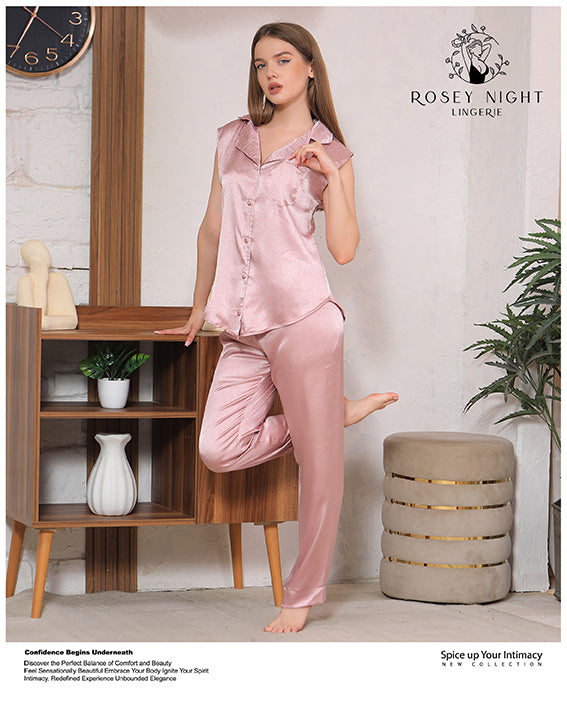 Satin Elegance Pajama Set Mod.337