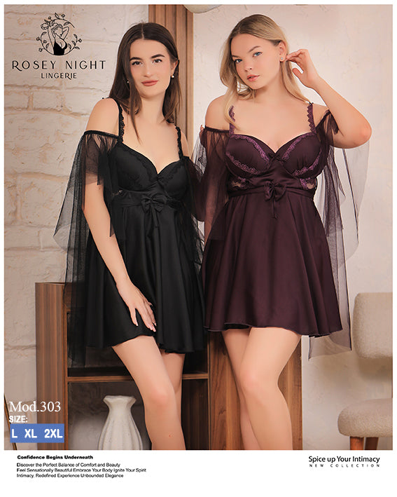 Satin Veil Babydoll Mod.303