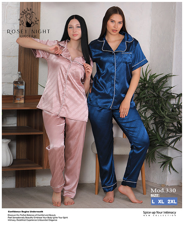 Satin Signature Pajama Set Mod.330
