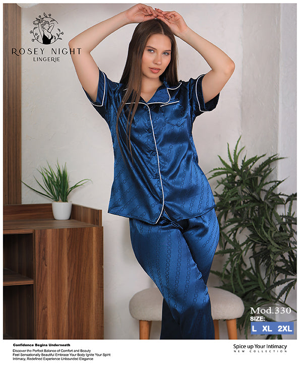 Satin Signature Pajama Set Mod.330