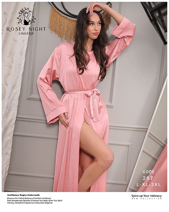 Blush Satin Robe ( Code 267)