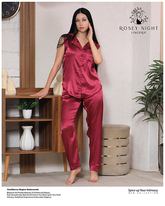 Satin Elegance Pajama Set Mod.337