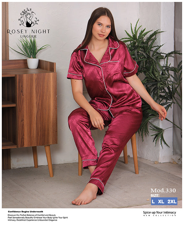 Satin Signature Pajama Set Mod.330