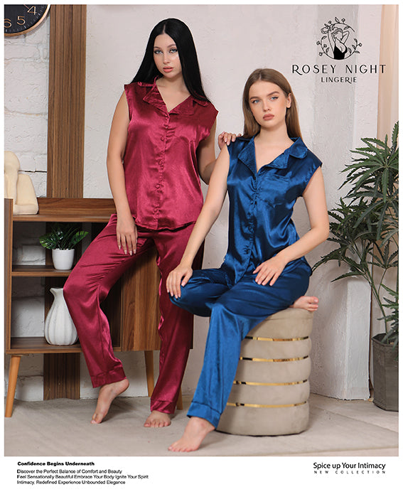 Satin Elegance Pajama Set Mod.337