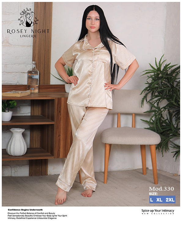 Satin Signature Pajama Set Mod.330