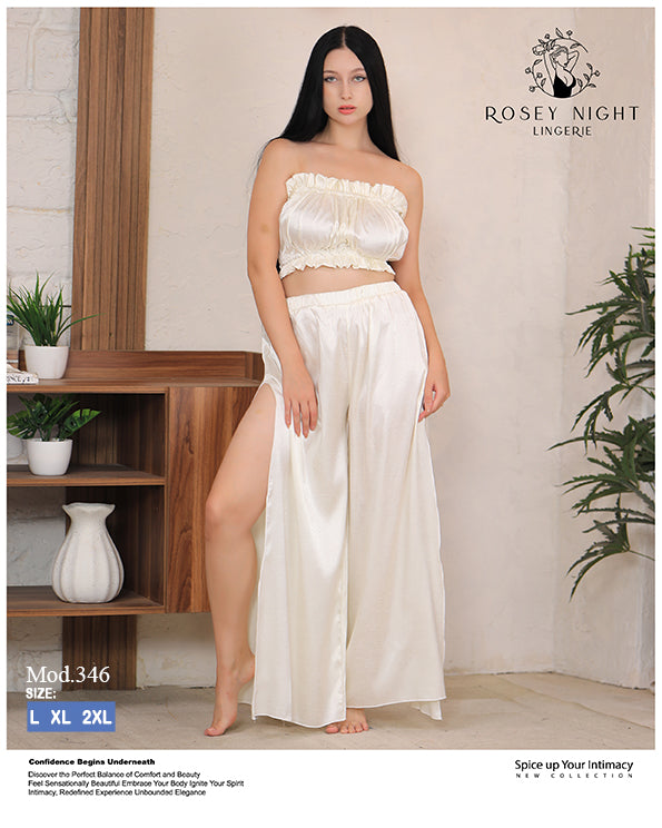Satin Ruffle Lounge Set Mod.346
