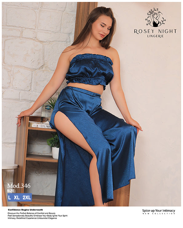 Satin Ruffle Lounge Set Mod.346