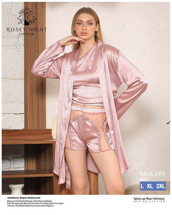 Rosey Satin 3 Piece Set Mod.349