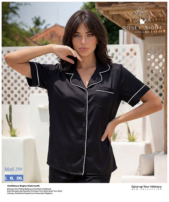 Satin Classic Pajama Top Mod.299