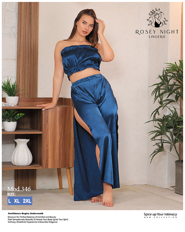 Satin Ruffle Lounge Set Mod.346