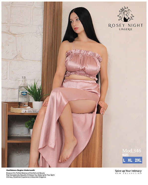 Satin Ruffle Lounge Set Mod.346
