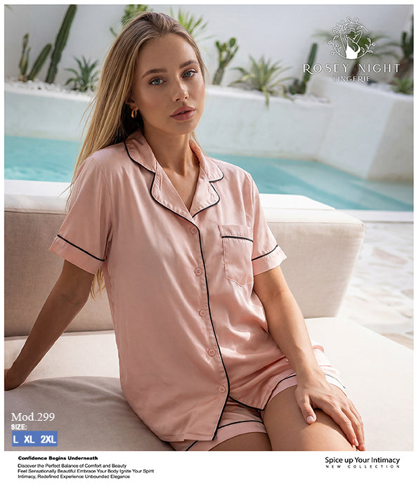 Satin Classic Pajama Top Mod.299