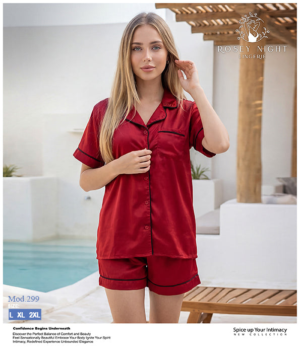 Satin Classic Pajama Top Mod.299