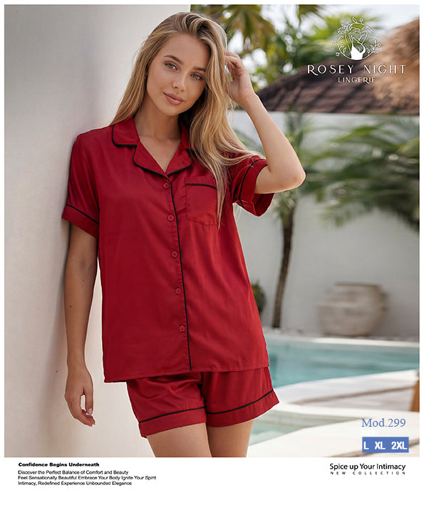 Satin Classic Pajama Top Mod.299