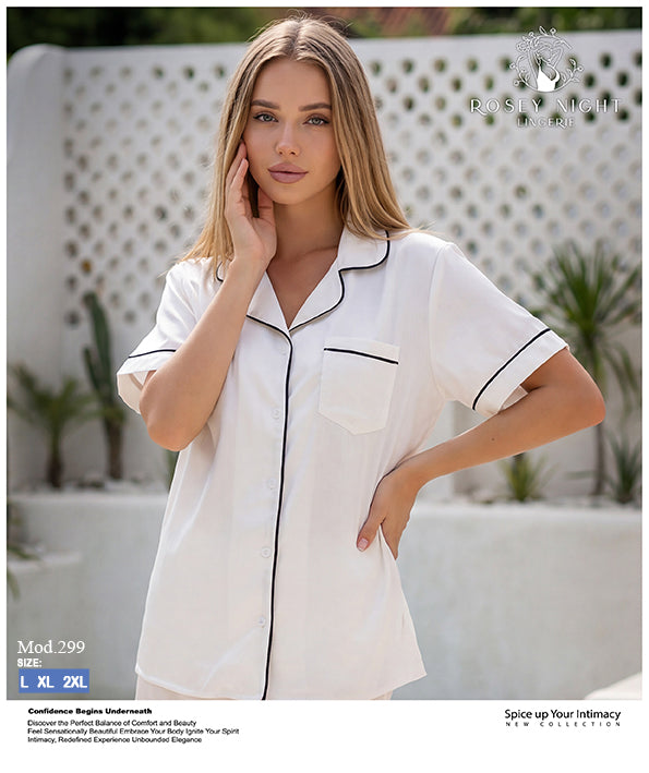 Satin Classic Pajama Top Mod.299