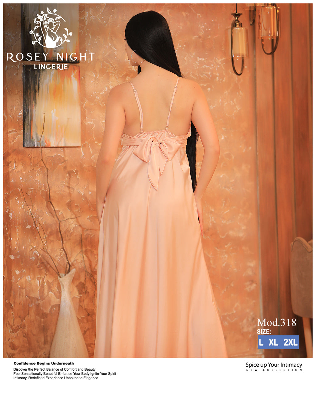Satin Lace Nightdress (Code 318)