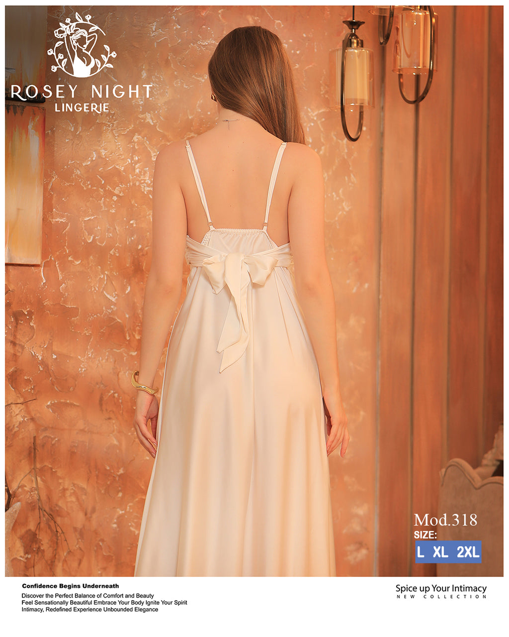 Satin Lace Nightdress (Code 318)