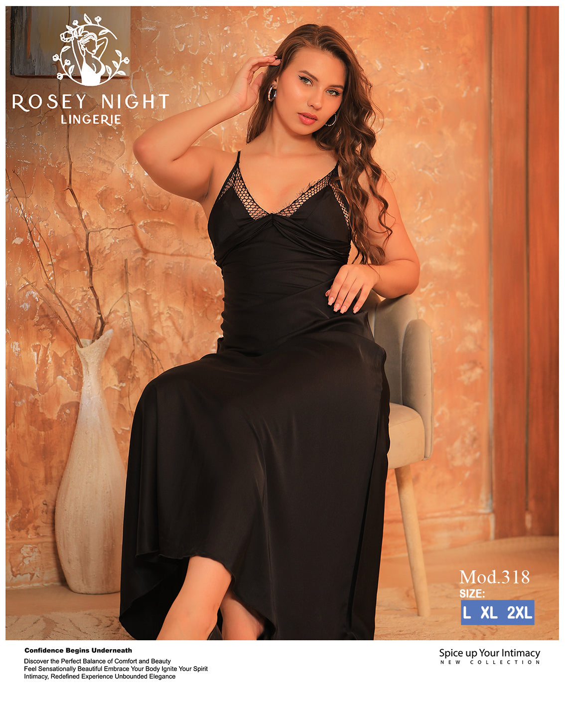 Satin Lace Nightdress (Code 318)