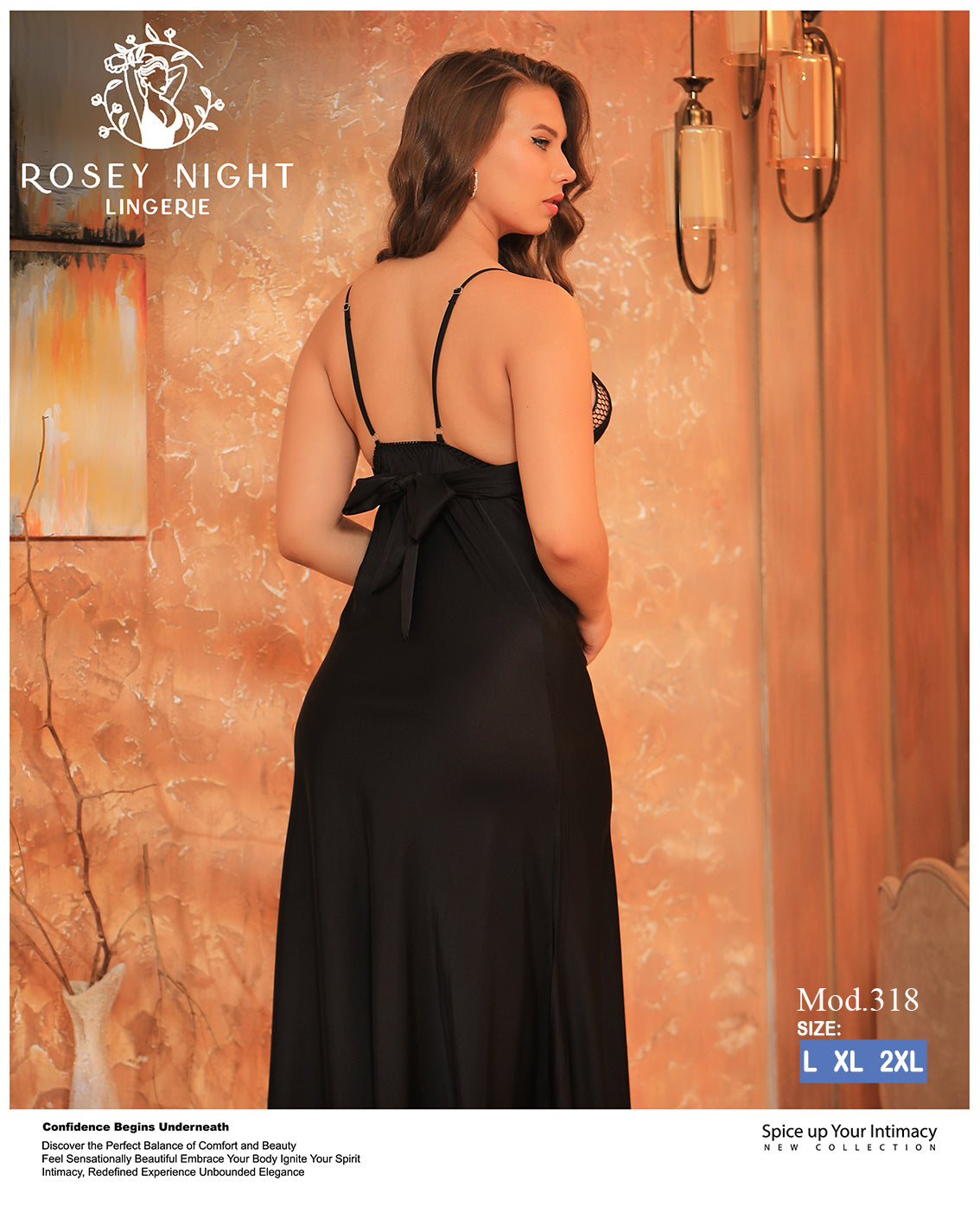 Satin Lace Nightdress (Code 318)