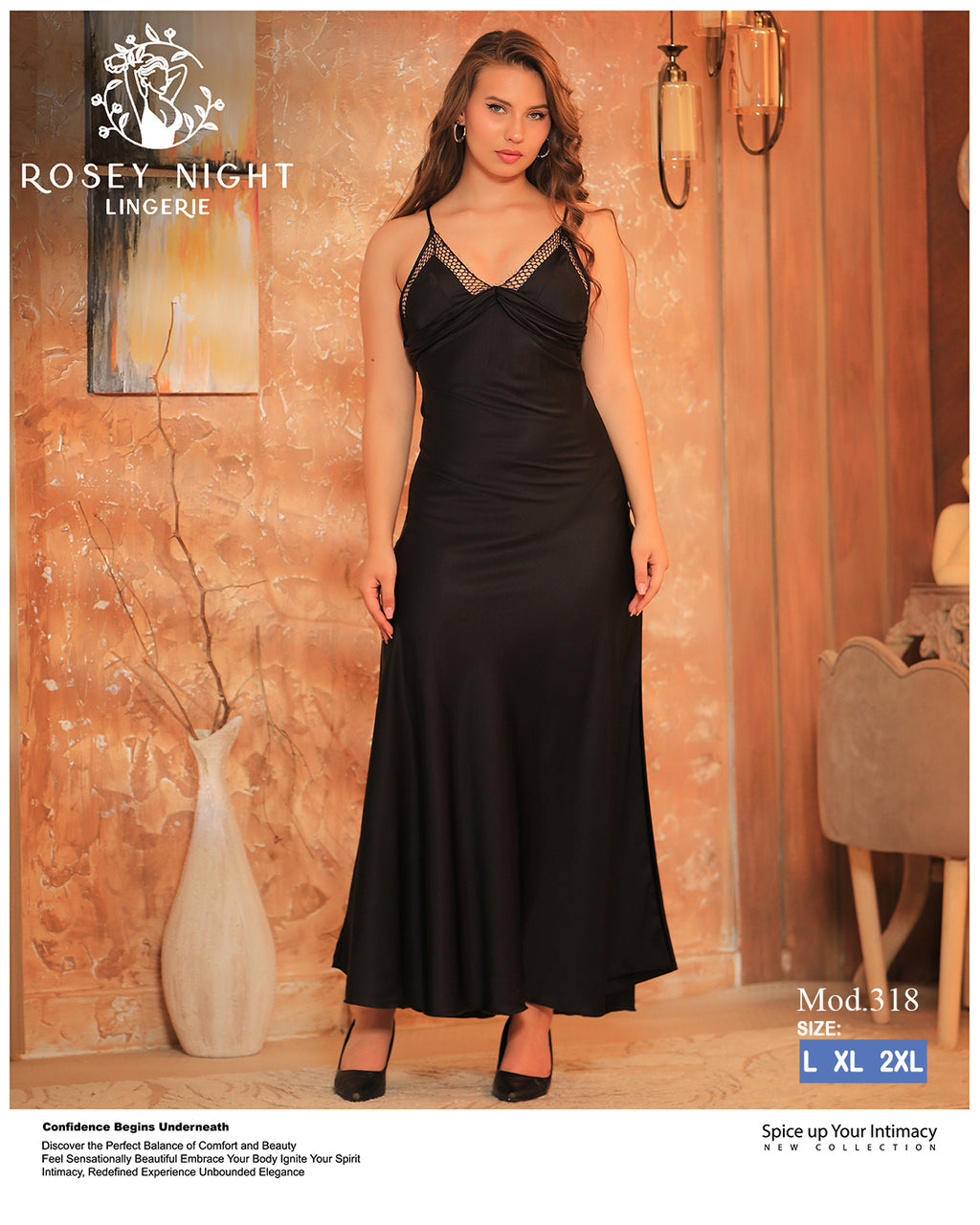 Satin Lace Nightdress (Code 318)