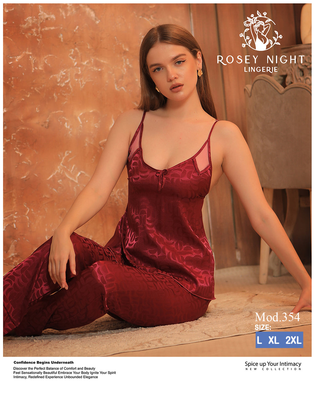 Pajama Satin with Lace (Code 354)