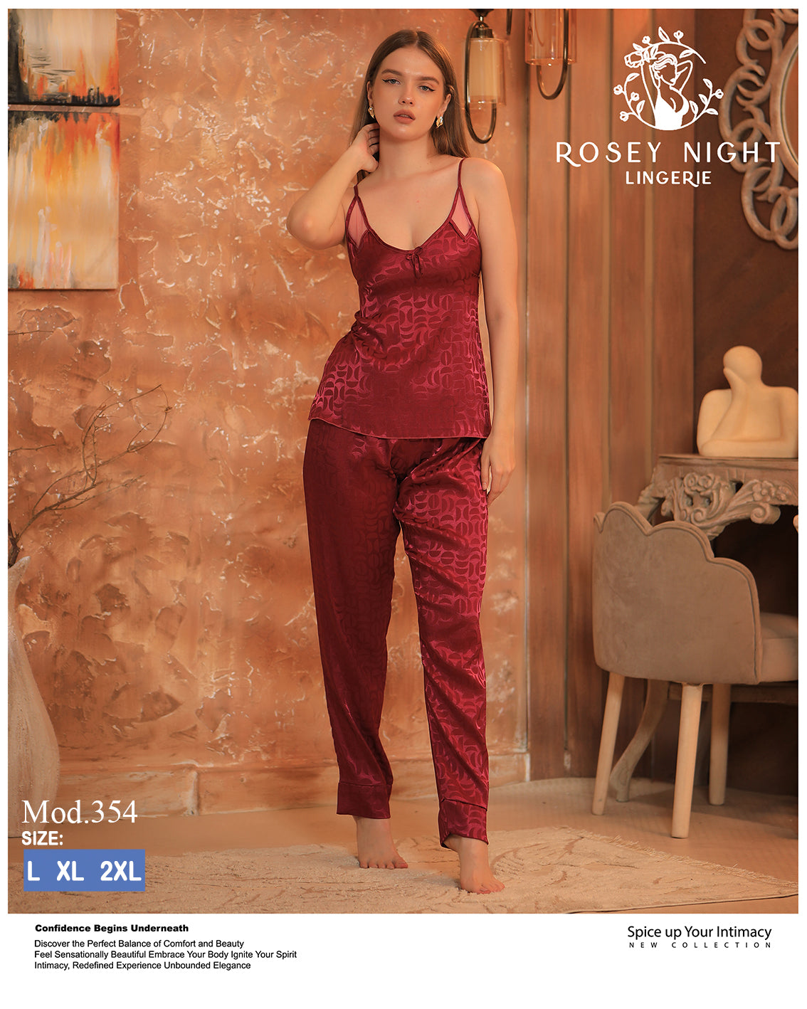 Pajama Satin with Lace (Code 354)