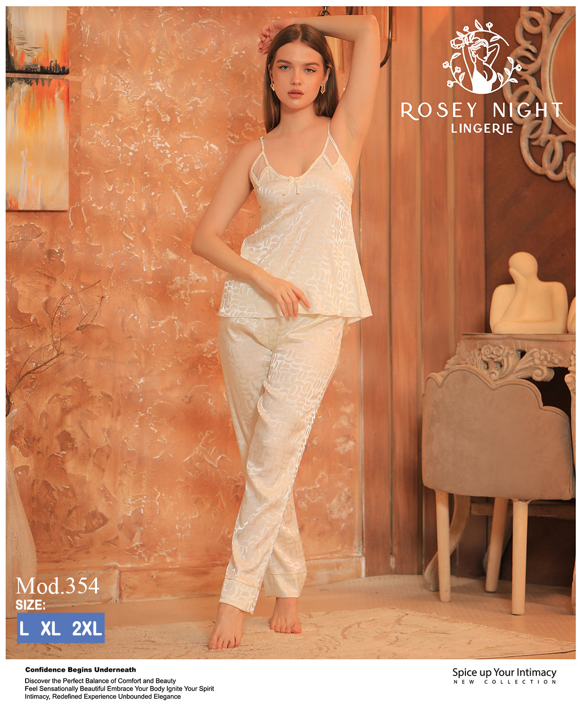 Pajama Satin with Lace (Code 354)
