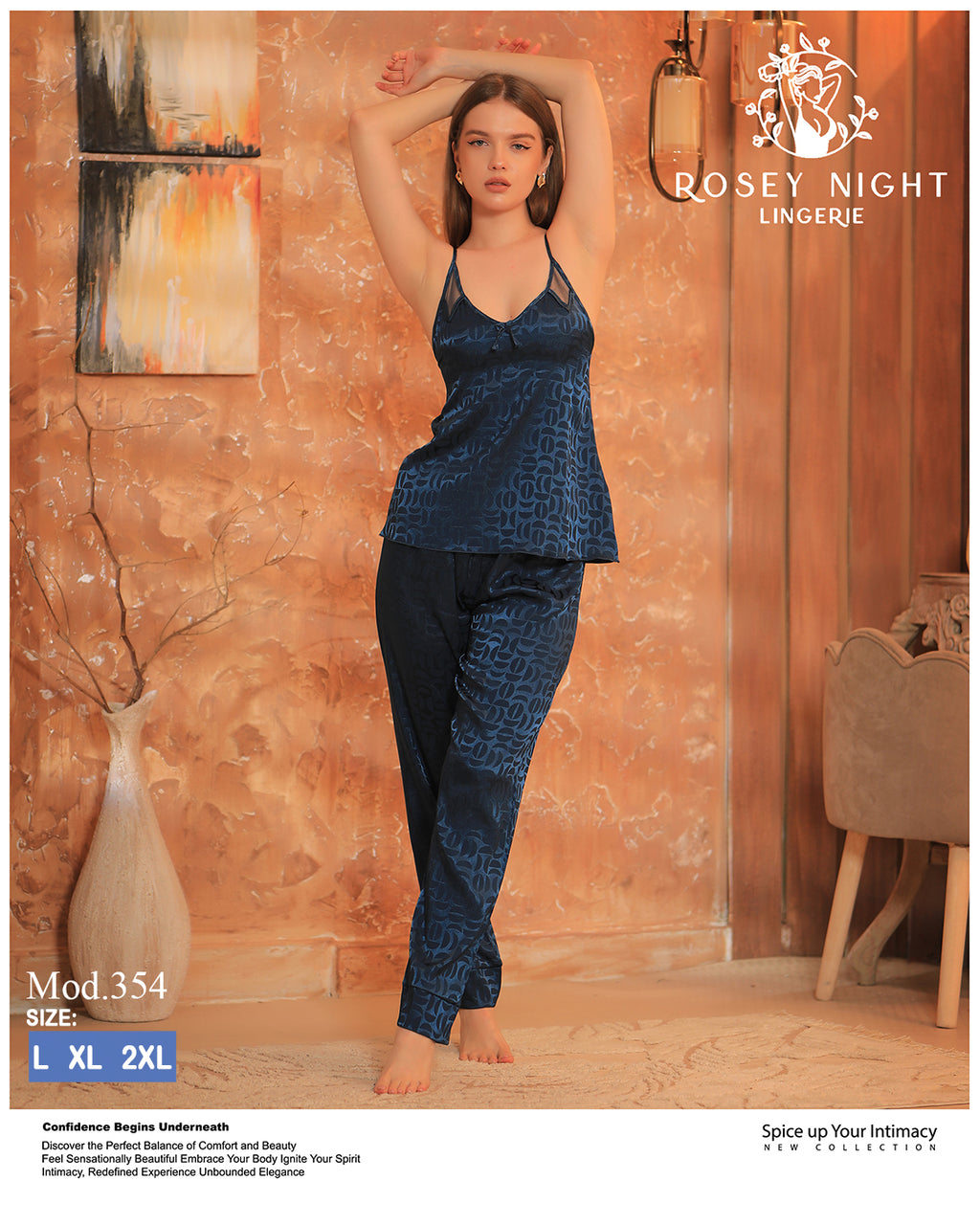 Pajama Satin with Lace (Code 354)