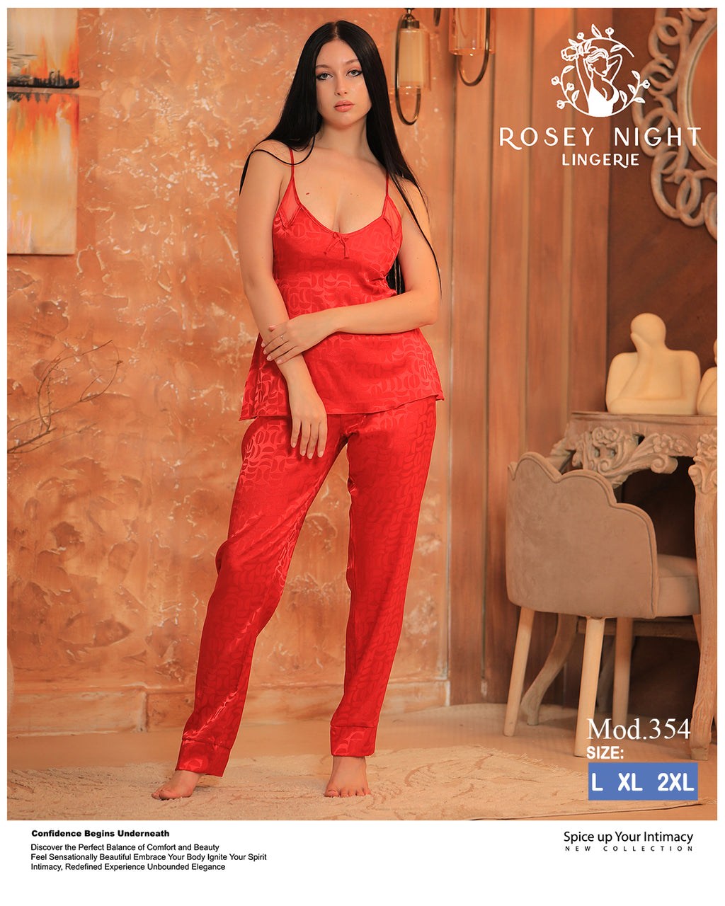 Pajama Satin with Lace (Code 354)