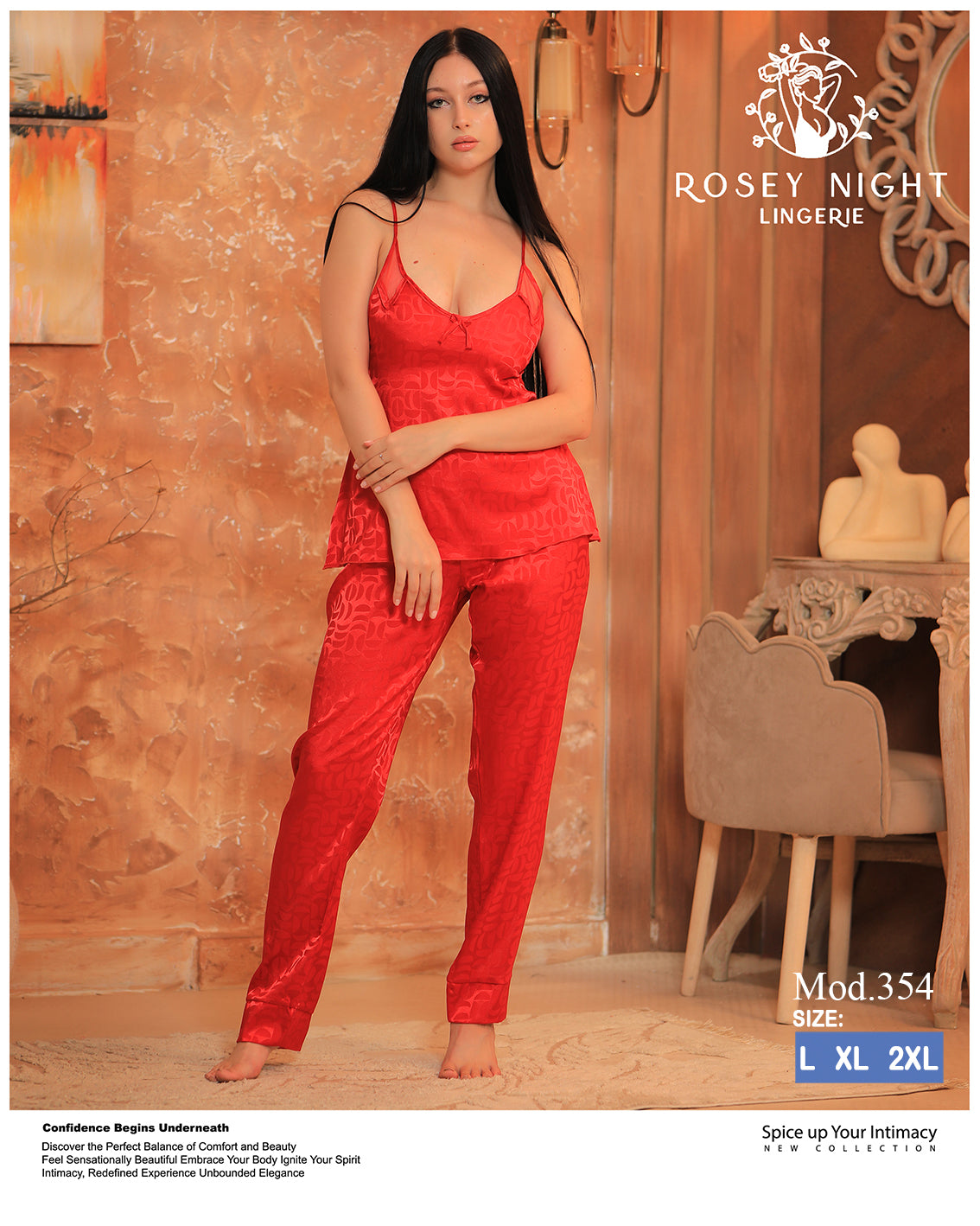 Pajama Satin with Lace (Code 354)