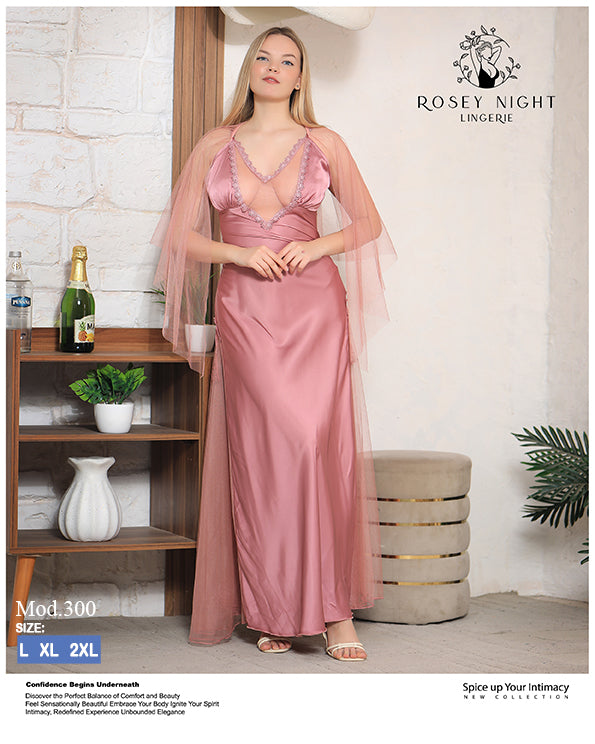 Satin noir Elegance Gown Mod.300