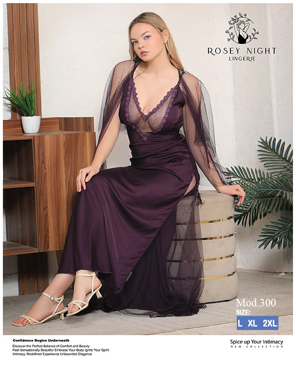 Satin noir Elegance Gown Mod.300