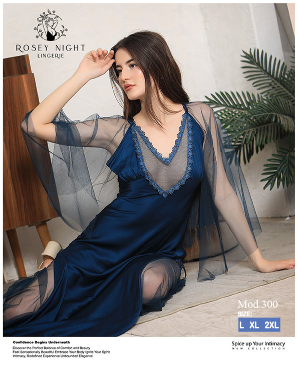 Satin noir Elegance Gown Mod.300