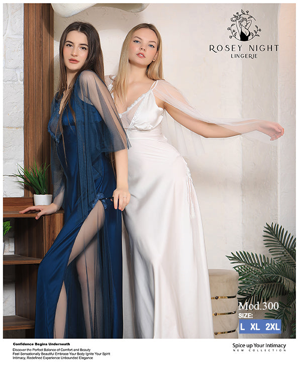 Satin noir Elegance Gown Mod.300