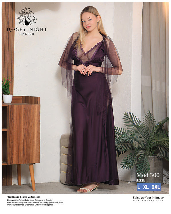Satin noir Elegance Gown Mod.300